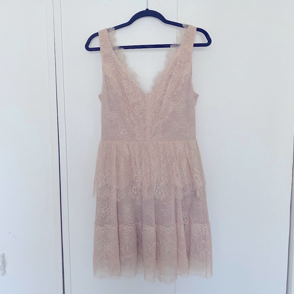 BCBG Max Azria Lace V-Neck Dress